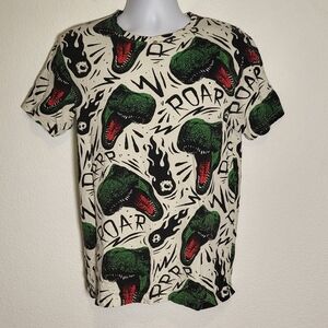 Roaring Dinosaur Astroid Graphic Tee size Medium